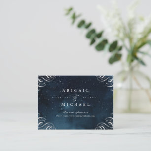 Navy silver vintage calligraphy wedding insert