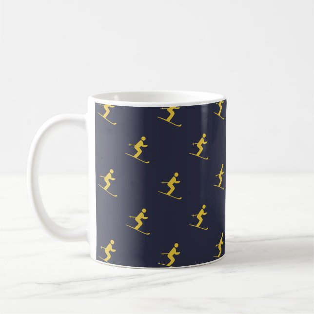 Navy Skier  Coffee Mug (Left)
