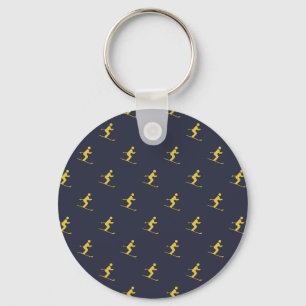 Navy Skier Keychain