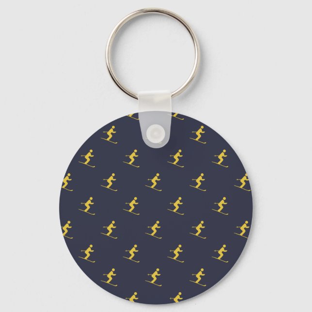 Navy Skier Keychain (Front)