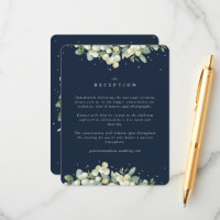 Navy Snowberry+Eucalyptus Edged Wedding Reception