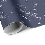 Navy Snowflake Christmas Wrapping Paper<br><div class="desc">This navy snowflake christmas wrapping paper is perfect for a modern holiday gift. The design features falling snowflakes and the festive phrase "have yourself a merry little christmas". Personalize the wrapping paper with the gift recipient's name.</div>