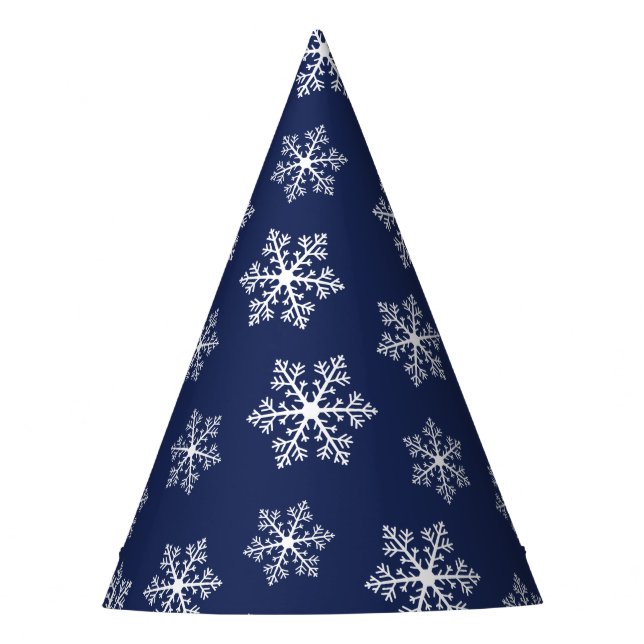 Navy Snowflake Party Hats (Front)