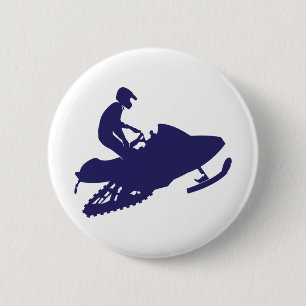 Navy-Snowmobiler 2 Inch Round Button
