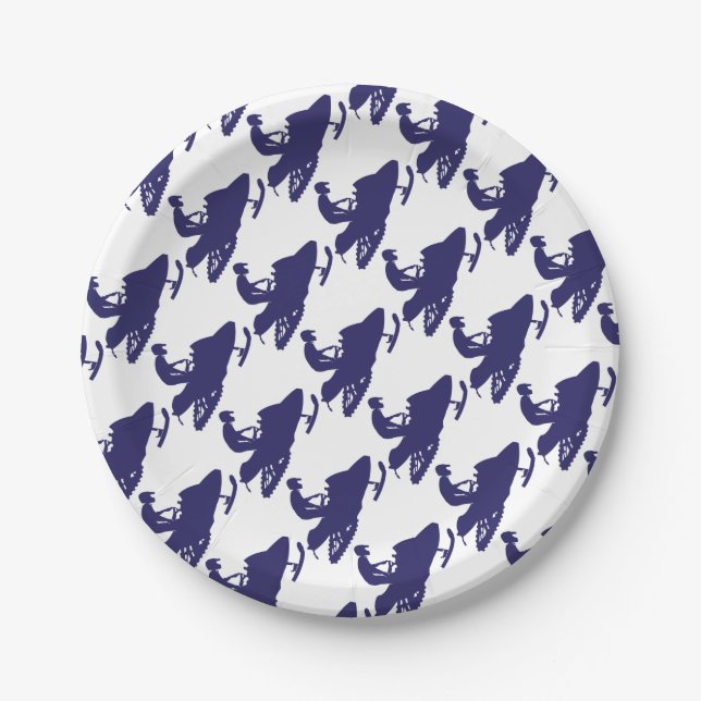 Navy-Snowmobiler Paper Plate (Front)