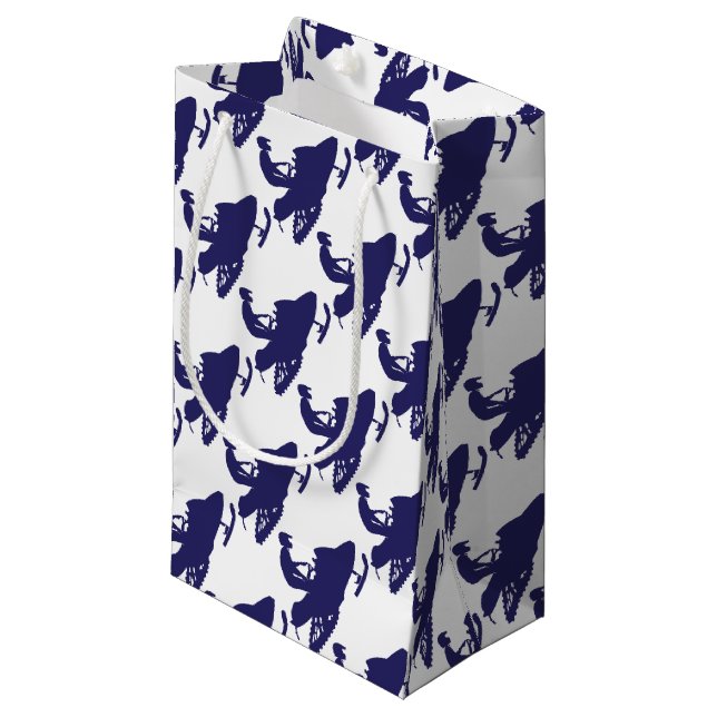 Navy-Snowmobiler Small Gift Bag (Front Angled)