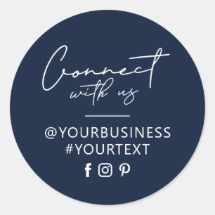 Navy   Social media Business Logo Package Classic Round Sticker