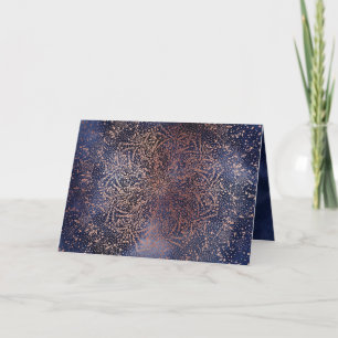 Navy Sparkle Christmas Holiday Photo Card