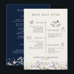 Navy Spring Wildflower Meadow Garden  Program<br><div class="desc">Capture the beauty of nature on your special day with our exquisite wildflower watercolor best day ever wedding program. Elegant, unique, and blooming with love. Use the text fields to personalize your design with your own wording and details. If you want to change the font style, colour or text placement,...</div>
