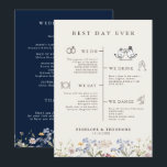 Navy Spring Wildflower Meadow Garden  Program<br><div class="desc">Capture the beauty of nature on your special day with our exquisite wildflower watercolor best day ever wedding program. Elegant, unique, and blooming with love. Use the text fields to personalize your design with your own wording and details. If you want to change the font style, colour or text placement,...</div>