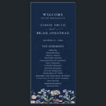 Navy Spring Wildflower Meadow Garden Wedding  Program<br><div class="desc">Capture the beauty of nature on your special day with our exquisite wildflower watercolor wedding program. Elegant, unique, and blooming with love. Use the text fields to personalize your design with your own wording and details. If you want to change the font style, colour or text placement, simply click the...</div>