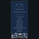 Navy Spring Wildflower Meadow Garden Wedding  Program<br><div class="desc">Capture the beauty of nature on your special day with our exquisite wildflower watercolor wedding program. Elegant, unique, and blooming with love. Use the text fields to personalize your design with your own wording and details. If you want to change the font style, colour or text placement, simply click the...</div>