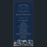 Navy Spring Wildflower Meadow Garden Wedding  Program<br><div class="desc">Capture the beauty of nature on your special day with our exquisite wildflower watercolor wedding program. Elegant, unique, and blooming with love. Use the text fields to personalize your design with your own wording and details. If you want to change the font style, colour or text placement, simply click the...</div>