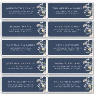 Navy Spring Wildflower Meadow Guest Name Address