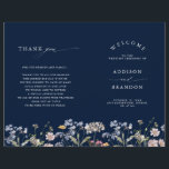 Navy Spring Wildflower Meadow  Wedding Program<br><div class="desc">Capture the beauty of nature on your special day with our exquisite wildflower watercolor wedding program. Elegant, unique, and blooming with love. Use the text fields to personalize your design with your own wording and details. If you want to change the font style, colour or text placement, simply click the...</div>
