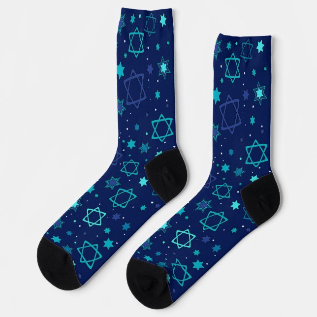 Navy - Star of David Socks (Left)