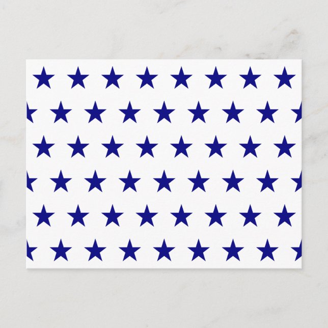 Navy Star Pattern Postcard (Front)