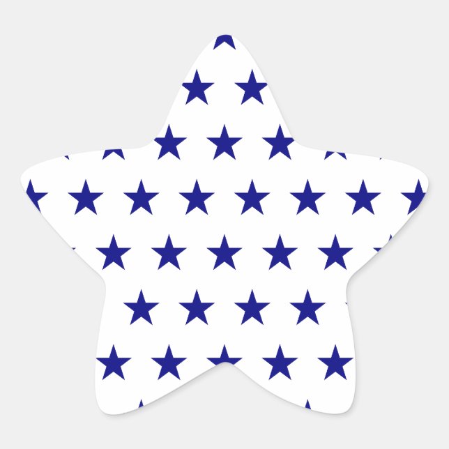 Navy Star Pattern Star Sticker (Front)