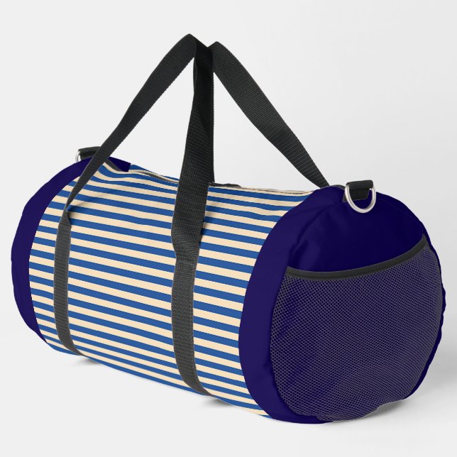 Navy Stripe Duffle Bag (Right Corner)