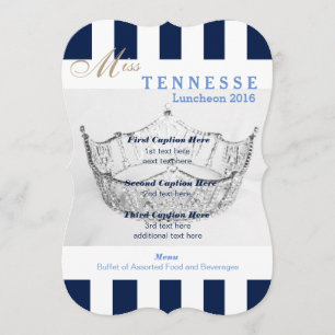 Navy Stripe Pageant Luncheon Program Card