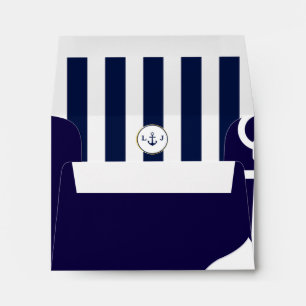 Navy Striped, Nautical Wedding Response Envelope