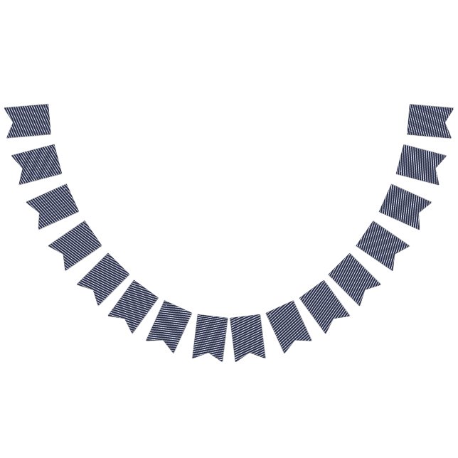 Navy Striped Preppy Bunting Bunting Flags (All)