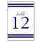 Navy Striped Table Number Card