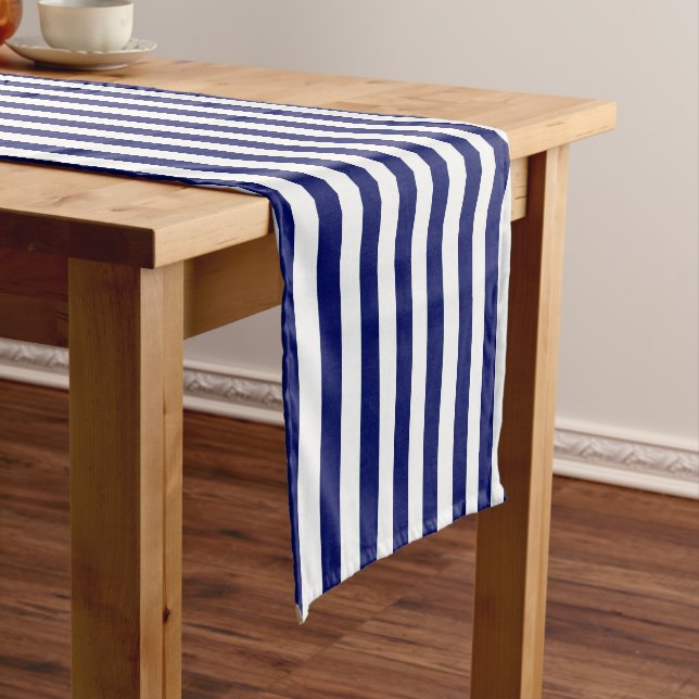 Navy Striped Table Runner (In Situ)