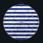 Navy Stripes Nautical Decor Dartboard<br><div class="desc">A nautical navy blue horizontal stripes decor. A modern nautical gift sure to make an impression on,  or off the boat. 
 
 



 
Use the "Ask this Designer" link to contact us with your special design requests or for some assistance with any of your customization project needs.</div>