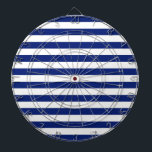 Navy Stripes Nautical Decor Dartboard<br><div class="desc">A nautical navy blue horizontal stripes decor. A modern nautical gift sure to make an impression on,  or off the boat. 
 
 



 
Use the "Ask this Designer" link to contact us with your special design requests or for some assistance with any of your customization project needs.</div>
