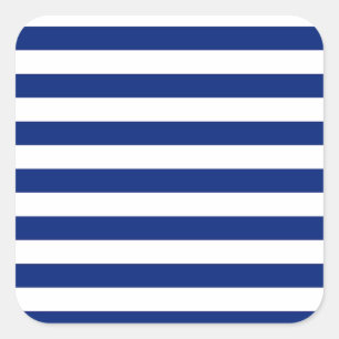 Navy Stripes Nautical Decor Square Sticker