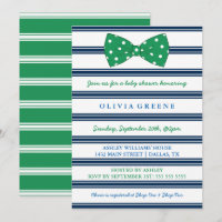 Navy Stripes & Polka Dot Bow | Baby Shower