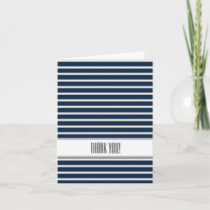 Navy Stripes Thank You Card