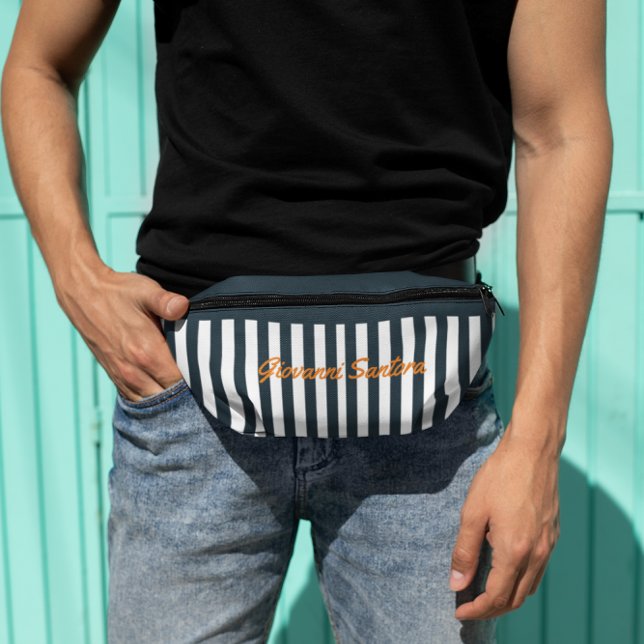 Navy Stripes | The Modern Gentleman's Monogram Fanny Pack (Creator Uploaded)