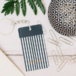 Navy Stripes | The Modern Gentleman's Monogram Keychain<br><div class="desc">Personalize it for any special family member, friend, co-worker, teacher etc., to create a unique gift for birthdays, anniversaries, weddings, Christmas, Valentines or any day you want to show how much she or he means to you. This keepsake makes a wonderful gift for any occasion: mother's day, birthdays, newlyweds, grandparents...</div>