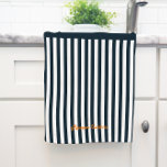 Navy Stripes | The Modern Gentleman's Monogram Kitchen Towel<br><div class="desc">The pinstripes navy suit is a classic men’s wardrobe staple. Throw in a splash of orange for a modern take on this aesthetic to stand out from the crowd. Stripes remain just as popular today as they have been for centuries. This monogram collection radiates sophistication, elegance, and fun. This collection...</div>