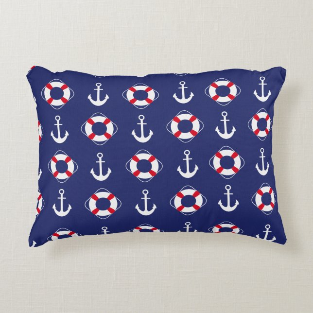 Navy style accent pillow (Front)