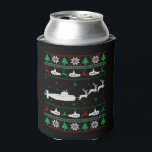 Navy Submarine Submariner Ugly Christmas Sweater Can Cooler<br><div class="desc">Navy Submarine Submariner Ugly Christmas Sweater</div>