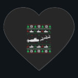 Navy Submarine Submariner Ugly Christmas Sweater Heart Sticker<br><div class="desc">Navy Submarine Submariner Ugly Christmas Sweater</div>