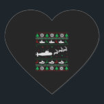 Navy Submarine Submariner Ugly Christmas Sweater Heart Sticker<br><div class="desc">Navy Submarine Submariner Ugly Christmas Sweater</div>