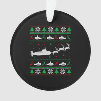 Navy Submarine Submariner Ugly Christmas Sweater Ornament