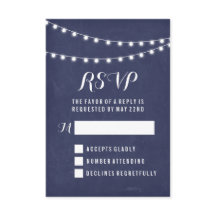 Navy Summer String Light Wedding
