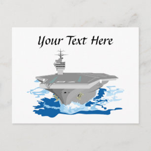 Navy Super Carrier Fighting Ship Postcard