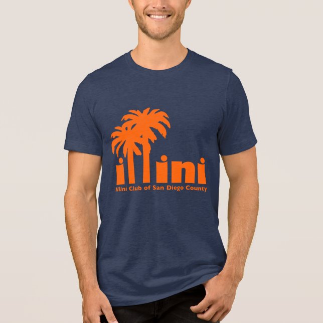 Navy T-shirt with San Diego Logo Tri-Blend Shirt (Front)