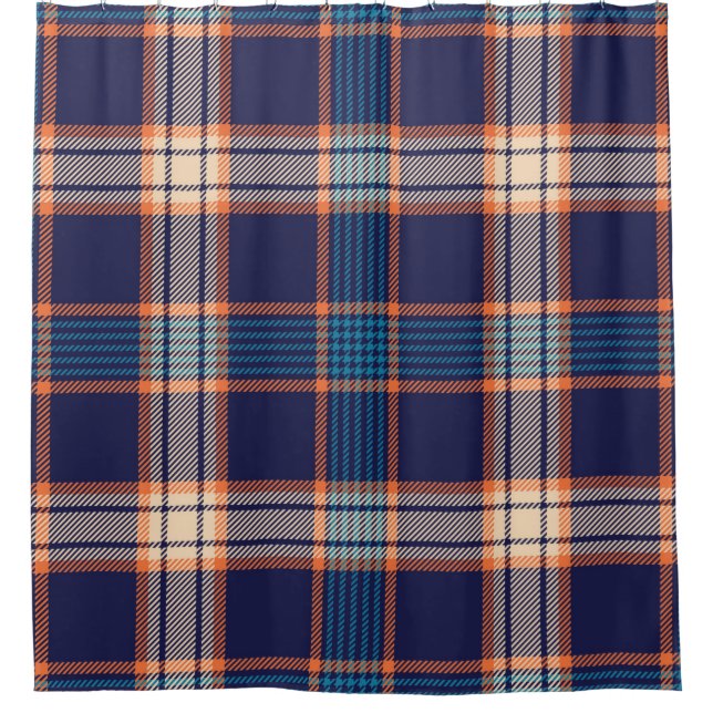 Navy tartan plaid pattern (Front)