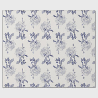 Navy & Taupe Watercolor Rose Wrapping Paper