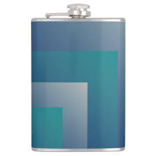 Navy teal gray hip flask