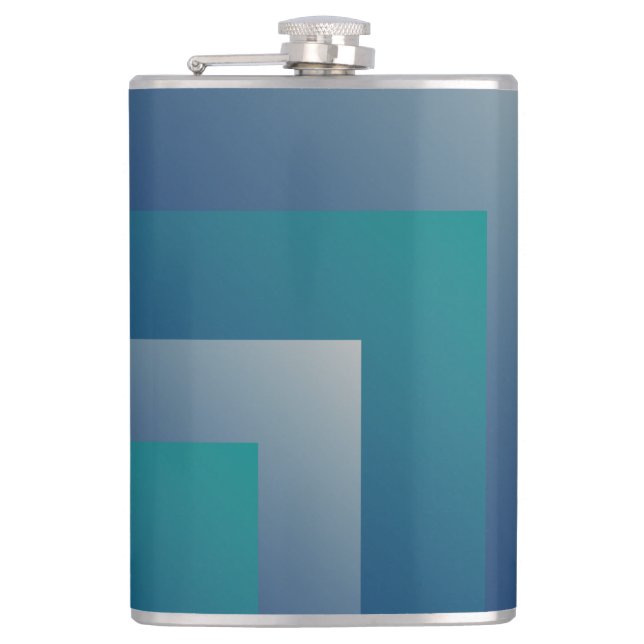 Navy teal grey hip flask (Front)