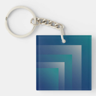 Navy teal grey keychain