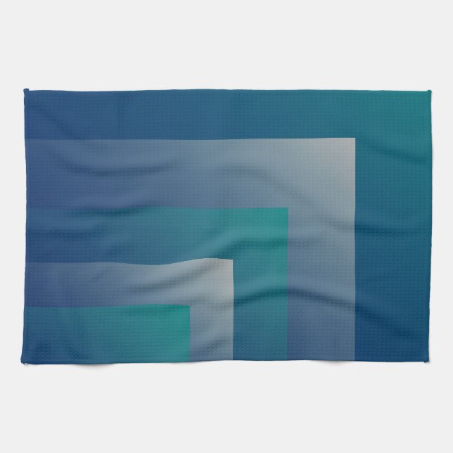 Navy teal grey kitchen towel (Horizontal)
